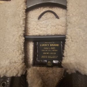 Beautiful Authentic Leather Lucky Brand B-3 Bomber Shearling